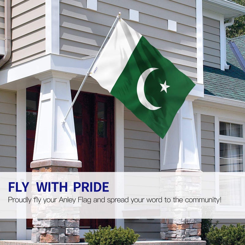 علم باكستان من ANLEY Fly Breeze مقاس 3 × 5 أقدام - لون زاهي ومقاوم للبهتان - رأس من القماش وخياطة مزدوجة - أعلام جمهورية باكستان من البوليستر مع حلقات نحاسية مقاس 3 × 5 أقدام - Image 2